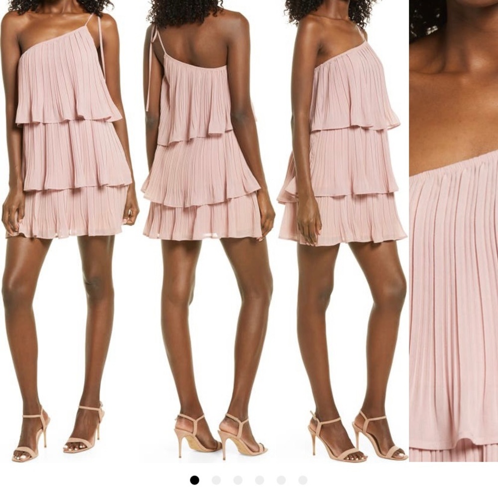 Lulus blowing kisses tiered dusty pink dress - size small